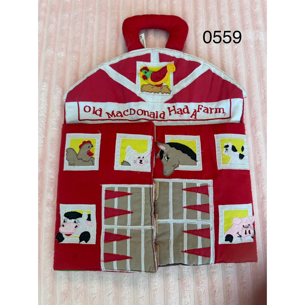 Vintage 1994 Pockets of Learning Old MacDonald Had A Farm Soft Cloth Quiet Book